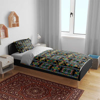 Regalia Stripe Floral Pattern Bedding Set Colorful Attractive - Wonder Print Shop