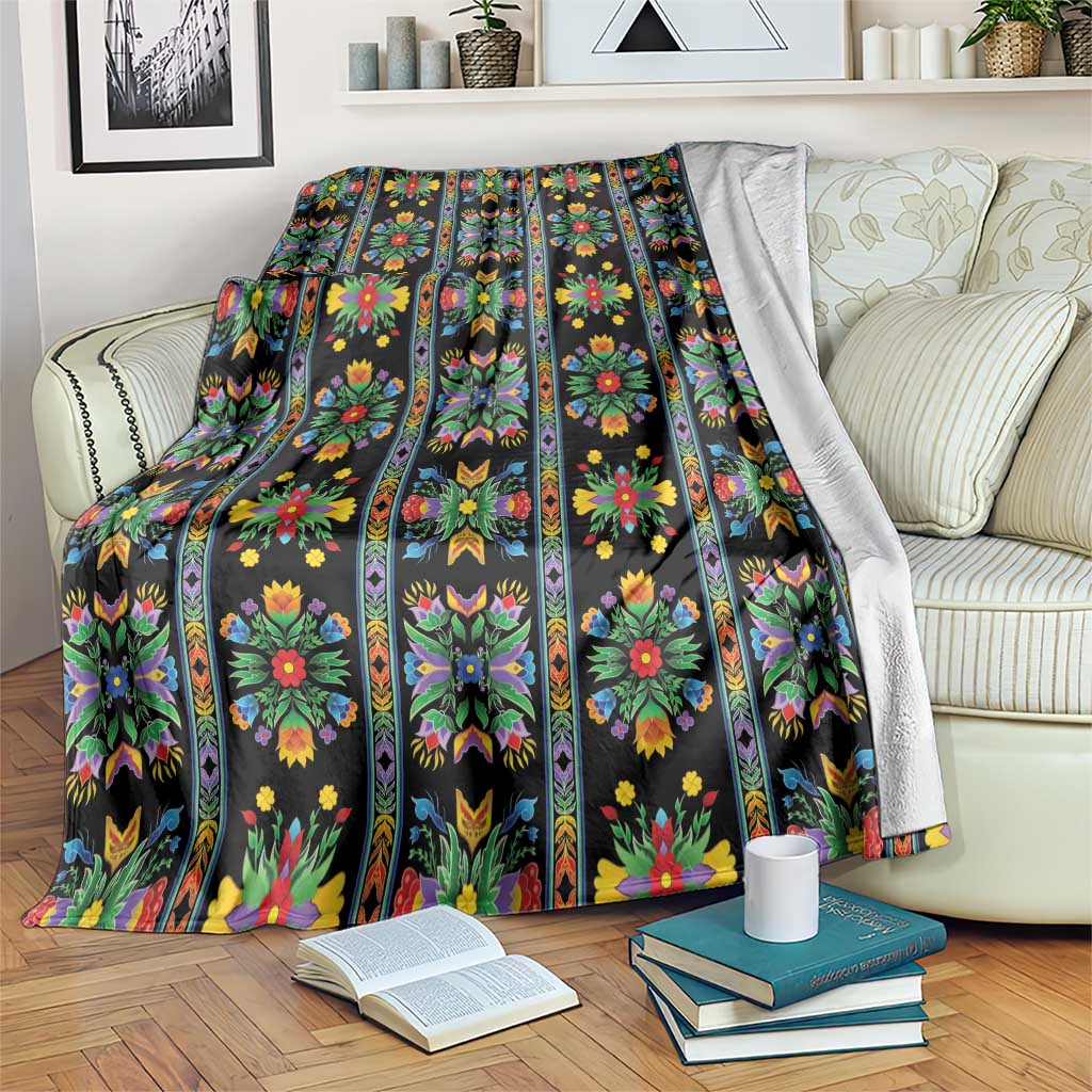 Regalia Stripe Floral Pattern Blanket Colorful Attractive - Wonder Print Shop