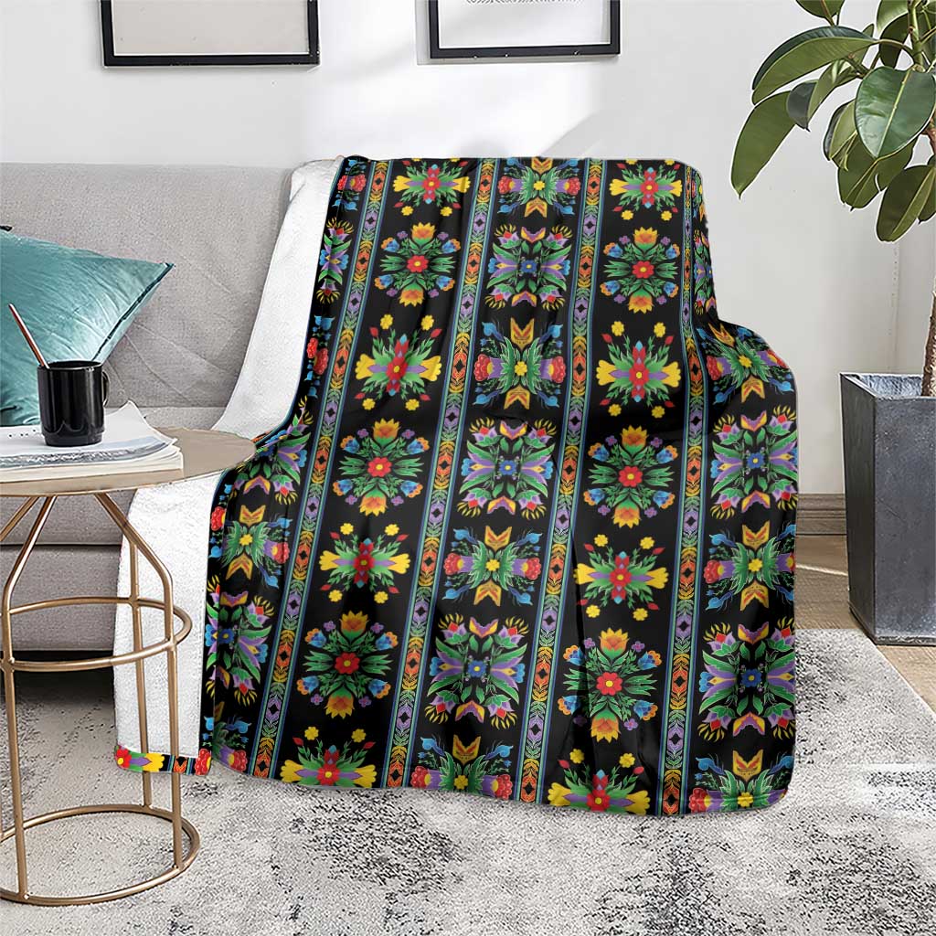Regalia Stripe Floral Pattern Blanket Colorful Attractive - Wonder Print Shop