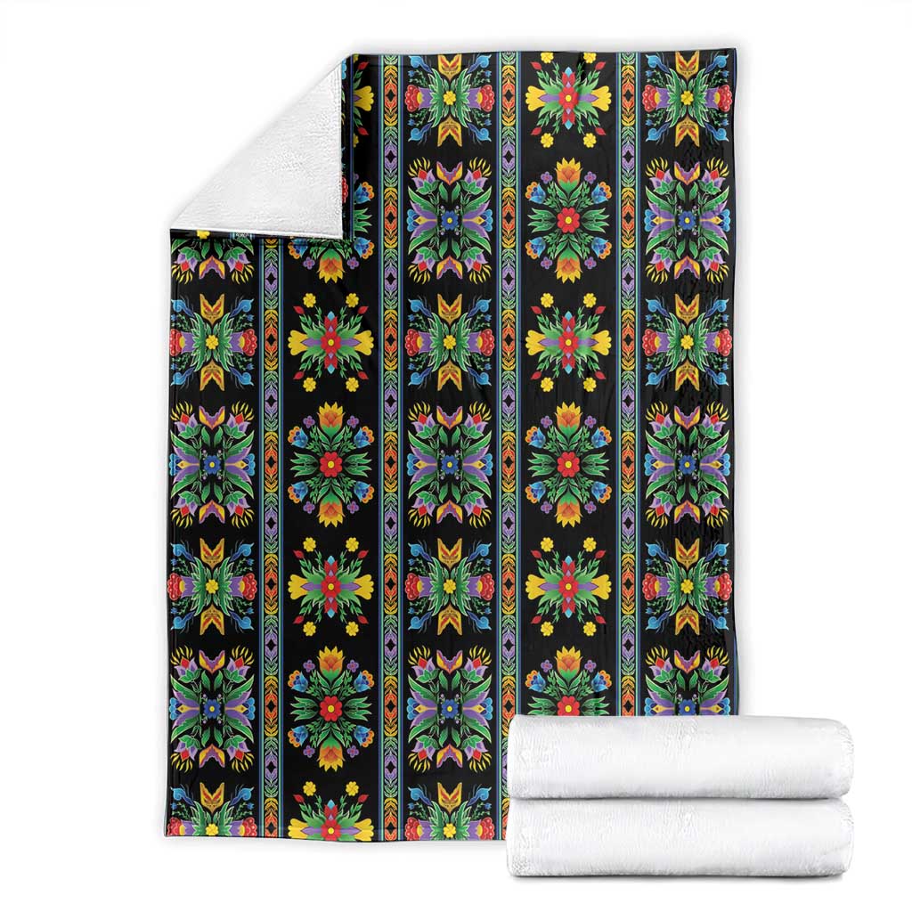 Regalia Stripe Floral Pattern Blanket Colorful Attractive - Wonder Print Shop