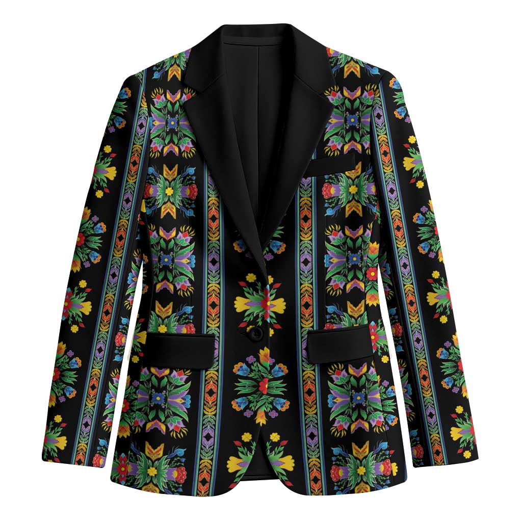 Regalia Stripe Floral Pattern Blazer Colorful Attractive - Wonder Print Shop