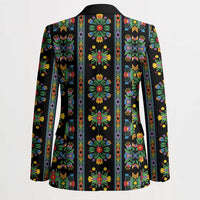 Regalia Stripe Floral Pattern Blazer Colorful Attractive - Wonder Print Shop