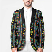 Regalia Stripe Floral Pattern Blazer Colorful Attractive - Wonder Print Shop