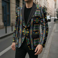 Regalia Stripe Floral Pattern Blazer Colorful Attractive - Wonder Print Shop
