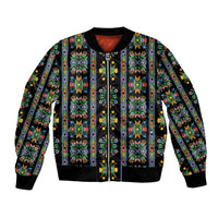 Regalia Stripe Floral Pattern Bomber Jacket Colorful Attractive - Wonder Print Shop