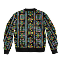 Regalia Stripe Floral Pattern Bomber Jacket Colorful Attractive - Wonder Print Shop