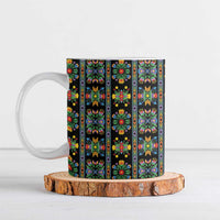 Regalia Stripe Floral Pattern Ceramic Mug Colorful Attractive - Wonder Print Shop