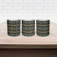 Regalia Stripe Floral Pattern Ceramic Mug Colorful Attractive - Wonder Print Shop