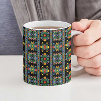 Regalia Stripe Floral Pattern Ceramic Mug Colorful Attractive - Wonder Print Shop