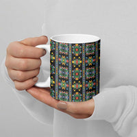 Regalia Stripe Floral Pattern Ceramic Mug Colorful Attractive - Wonder Print Shop