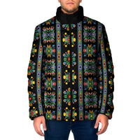 Regalia Stripe Floral Pattern Padded Jacket Colorful Attractive - Wonder Print Shop