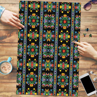 Regalia Stripe Floral Pattern Puzzle Colorful Attractive - Wonder Print Shop