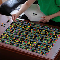 Regalia Stripe Floral Pattern Puzzle Colorful Attractive - Wonder Print Shop