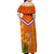 Netherlands Queen Day 2024 Family Matching Off Shoulder Maxi Dress and Hawaiian Shirt Nederland Koningsdag Orange Tulips - Wonder Print Shop