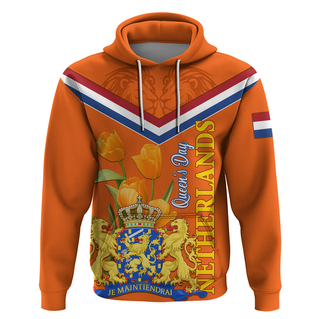 Netherlands Queen Day 2024 Hoodie Nederland Koningsdag Orange Tulips - Wonder Print Shop