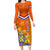 Netherlands Queen Day 2024 Long Sleeve Bodycon Dress Nederland Koningsdag Orange Tulips - Wonder Print Shop