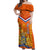 Netherlands Queen Day 2024 Off Shoulder Maxi Dress Nederland Koningsdag Orange Tulips - Wonder Print Shop