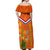 Netherlands Queen Day 2024 Off Shoulder Maxi Dress Nederland Koningsdag Orange Tulips - Wonder Print Shop