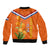 Netherlands Queen Day 2024 Sleeve Zip Bomber Jacket Nederland Koningsdag Orange Tulips - Wonder Print Shop