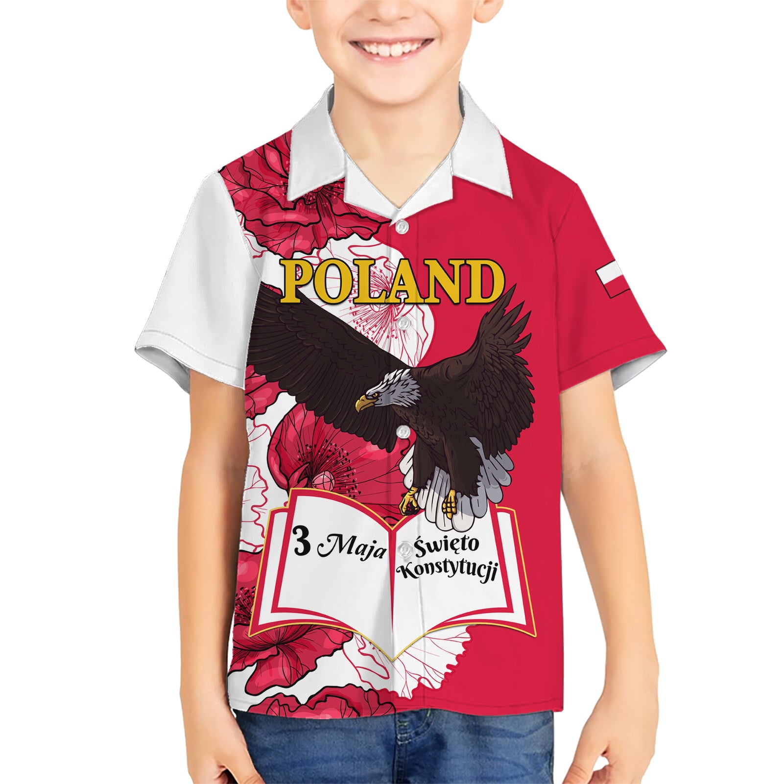 Poland Constitution Day 2024 Kid Hawaiian Shirt Polska Swieto Konstytucji 3 Maja - Wonder Print Shop