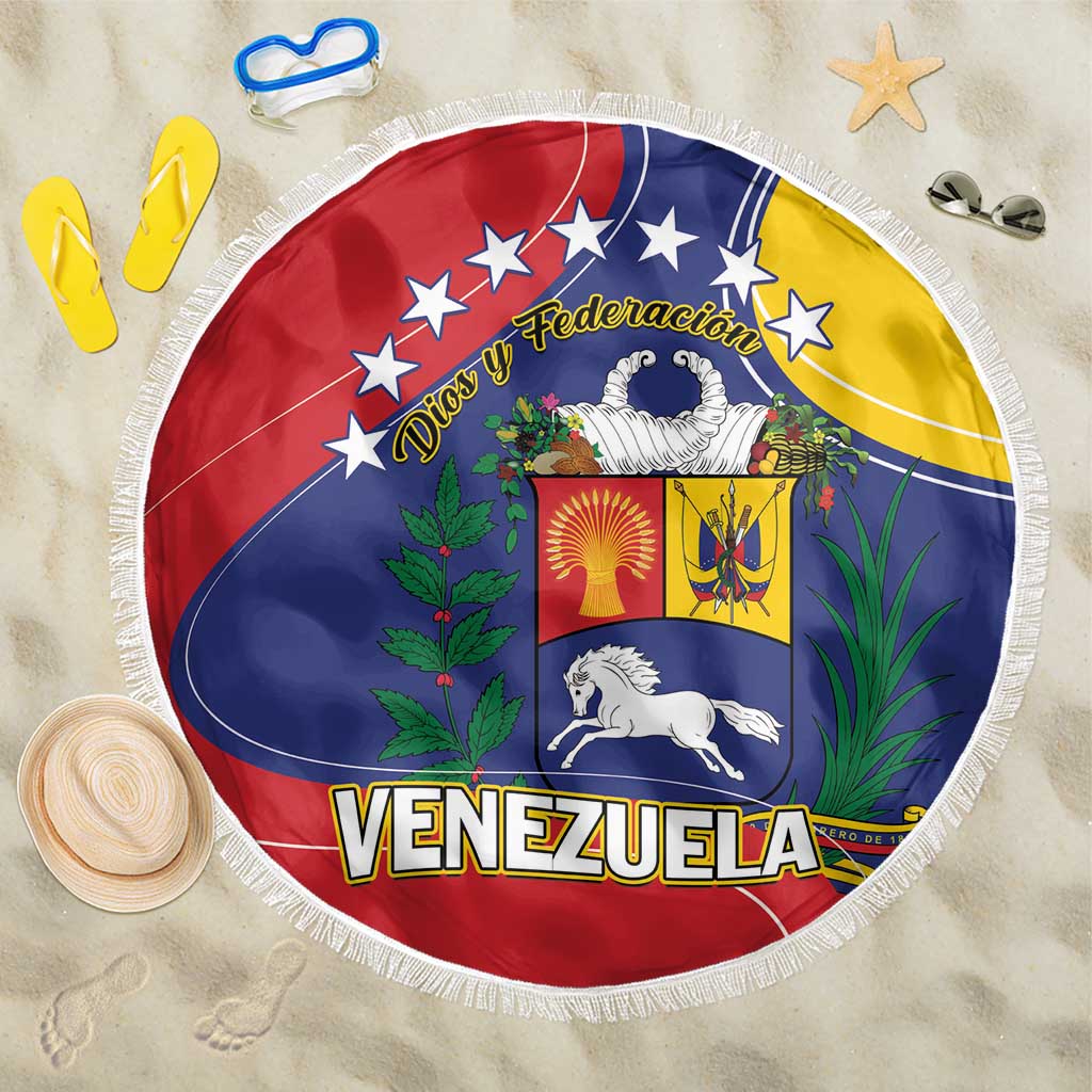 Venezuela Beach Blanket Coat Of Arms Curve Style