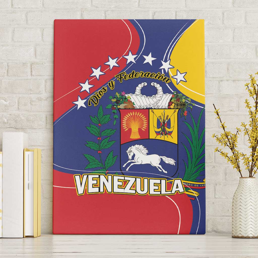 Venezuela Canvas Wall Art Coat Of Arms Curve Style