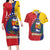 Personalized Venezuela Couples Matching Long Sleeve Bodycon Dress and Hawaiian Shirt Coat Of Arms Curve Style