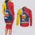 Personalized Venezuela Couples Matching Long Sleeve Bodycon Dress and Long Sleeve Button Shirt Coat Of Arms Curve Style