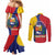 Personalized Venezuela Couples Matching Mermaid Dress and Long Sleeve Button Shirt Coat Of Arms Curve Style