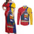 Personalized Venezuela Couples Matching Off Shoulder Maxi Dress and Long Sleeve Button Shirt Coat Of Arms Curve Style