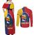 Personalized Venezuela Couples Matching Off Shoulder Maxi Dress and Long Sleeve Button Shirt Coat Of Arms Curve Style