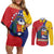 Personalized Venezuela Couples Matching Off Shoulder Short Dress and Long Sleeve Button Shirt Coat Of Arms Curve Style