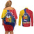 Personalized Venezuela Couples Matching Off Shoulder Short Dress and Long Sleeve Button Shirt Coat Of Arms Curve Style