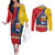 Personalized Venezuela Couples Matching Off The Shoulder Long Sleeve Dress and Long Sleeve Button Shirt Coat Of Arms Curve Style