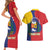 Personalized Venezuela Couples Matching Short Sleeve Bodycon Dress and Hawaiian Shirt Coat Of Arms Curve Style