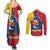 Personalized Venezuela Couples Matching Summer Maxi Dress and Long Sleeve Button Shirt Coat Of Arms Curve Style