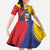 Personalized Venezuela Family Matching Off The Shoulder Long Sleeve Dress and Hawaiian Shirt Coat Of Arms Curve Style