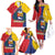 Personalized Venezuela Family Matching Off The Shoulder Long Sleeve Dress and Hawaiian Shirt Coat Of Arms Curve Style