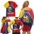 Personalized Venezuela Family Matching Off Shoulder Short Dress and Hawaiian Shirt Coat Of Arms Curve Style