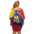 Personalized Venezuela Family Matching Off Shoulder Short Dress and Hawaiian Shirt Coat Of Arms Curve Style