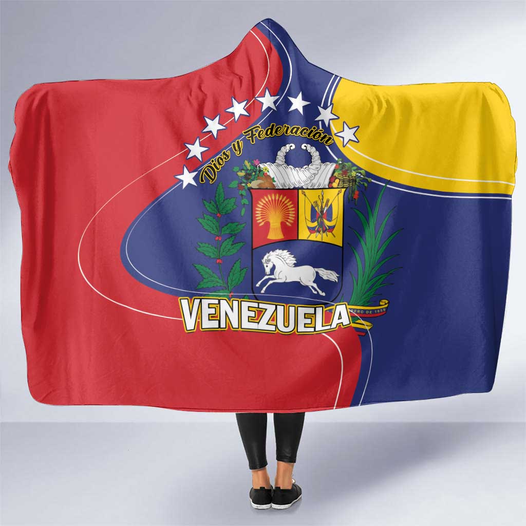 Venezuela Hooded Blanket Coat Of Arms Curve Style