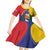 Personalized Venezuela Kid Short Sleeve Dress Coat Of Arms Curve Style