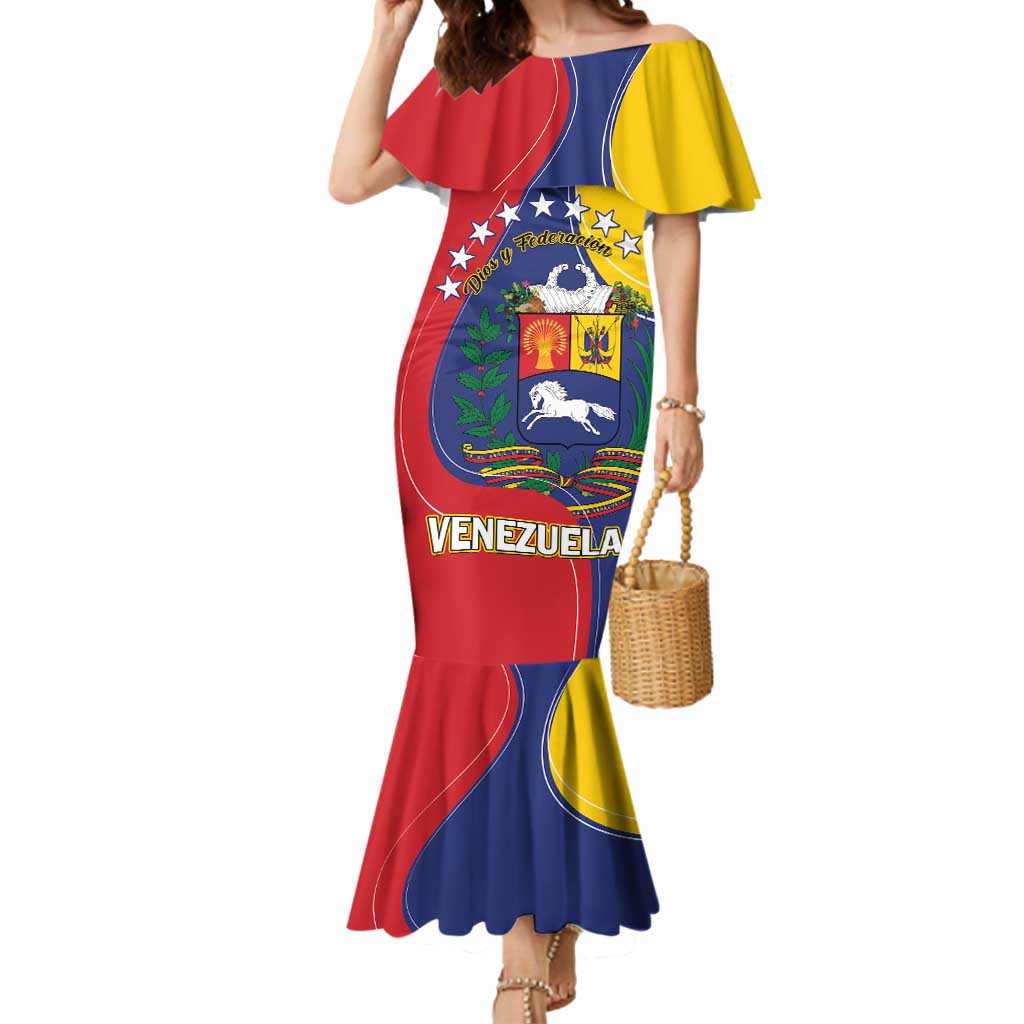 Personalized Venezuela Mermaid Dress Coat Of Arms Curve Style