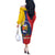 Personalized Venezuela Off The Shoulder Long Sleeve Dress Coat Of Arms Curve Style