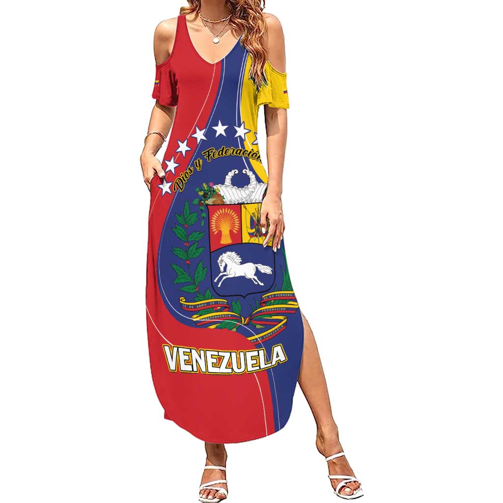 Personalized Venezuela Summer Maxi Dress Coat Of Arms Curve Style