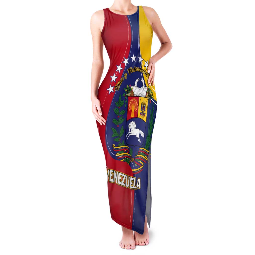 Personalized Venezuela Tank Maxi Dress Coat Of Arms Curve Style