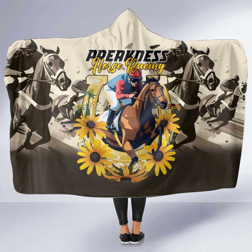 Preakness Horse Racing Hooded Blanket Middle Jewel