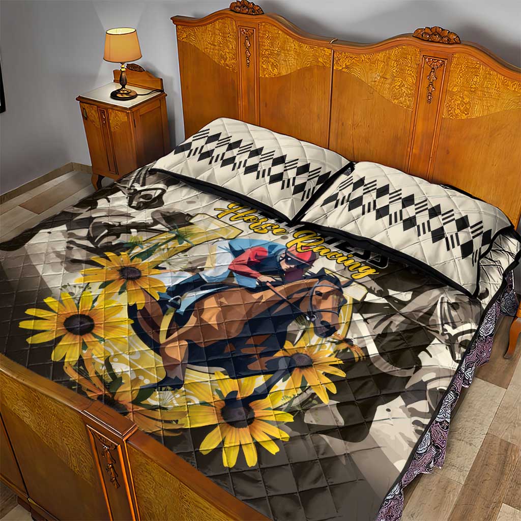 Preakness Horse Racing Quilt Bed Set Middle Jewel