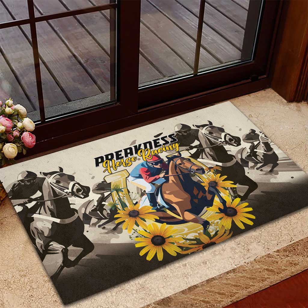 Preakness Horse Racing Rubber Doormat Middle Jewel