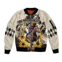 Personalized Preakness Horse Racing Sleeve Zip Bomber Jacket Middle Jewel
